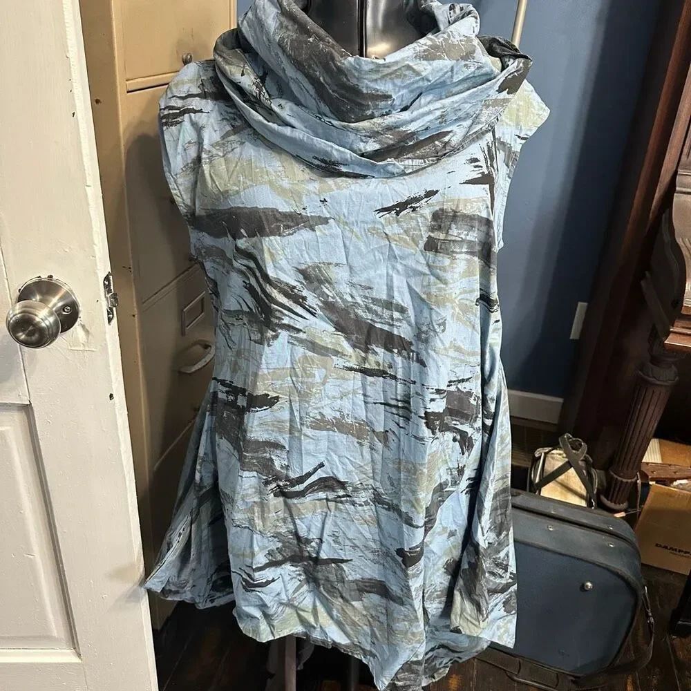Bryn Walker lagenlook sleeveless flowy artsy M cowl neck tunic